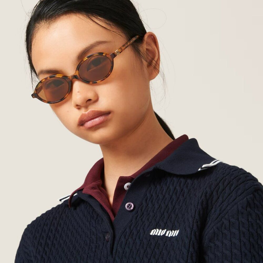 NEW Miu Miu MU04ZS 19P2Z1 REGARD Light Havana Brown  Unisex Sunglasses 0MU 04ZS - Picture 4 of 13